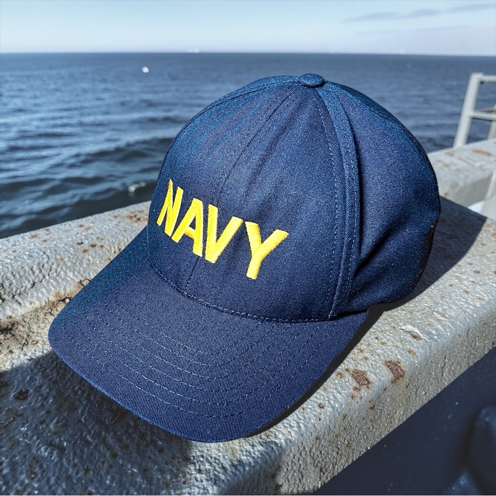 US Navy Military Unisex Blue Yellow Baseball Cap Hat Sz OS